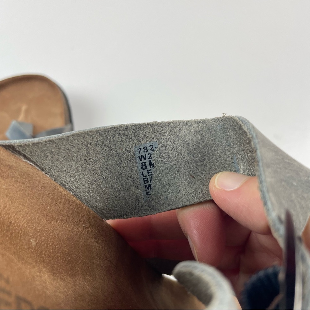 White Mountain Footbeds Gray Brown Buckle Sandals Shoes Flat Women Size 8M - Picture 4 of 5